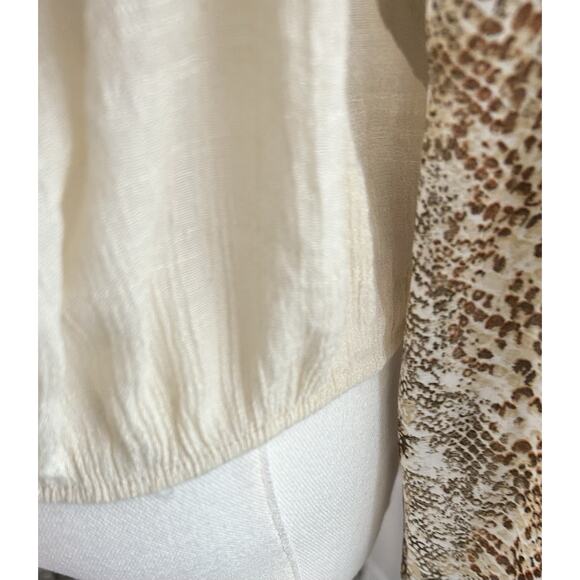 Blu Pepper Crop Top Women Large Boho Off Shoulder Snake Skin Balloon Sleeves Y2K - Picture 5 of 8